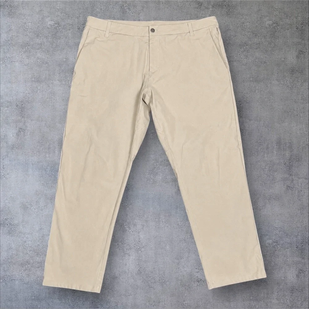 Lululemon ABC Beige Trouser Pants Warpstreme Men's 40  Comfort Stretch Khaki
